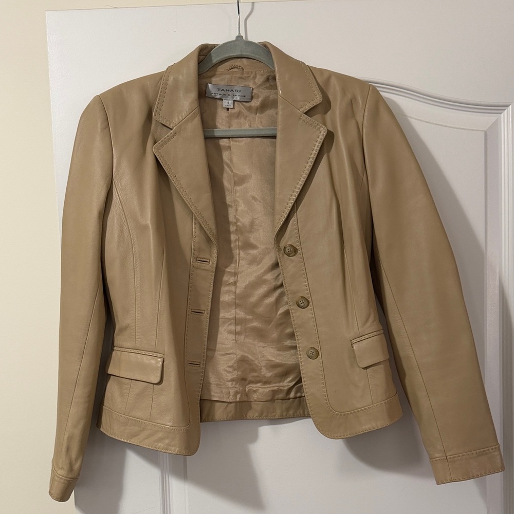 Tahari Women's Tan Leather Jacket